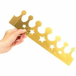 Blue Panda Gold Foil Paper Party Crown Hats (3.3 X 3 Inches, 48-Pack) Decorations