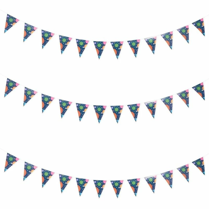 Blue Panda Outer Space Universe Theme Double-Sided Triangle Party Banners For Kids (11 Ft, 3 Pack) 6 Blue Panda Outer Space Universe Theme Double-Sided Triangle Party Banners For Kids (11 Ft, 3 Pack)