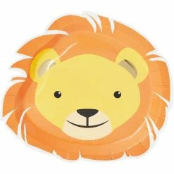 Blue Panda Dinnerware Sets Lion Safari Party Pack, Includes Paper Plates, Plastic Cutlery, Cups, And Napkins (144 Pieces, Serves 24)