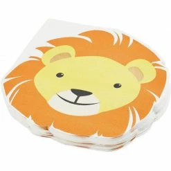 Blue Panda Dinnerware Sets Lion Safari Party Pack, Includes Paper Plates, Plastic Cutlery, Cups, And Napkins (144 Pieces, Serves 24)