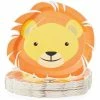 Blue Panda Safari Party Decorations, Lion Plates (13 X 10 In, 48-Pack)