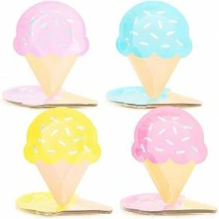 Blue Panda Ice Cream Party Plates (10 Inches, 48-Pack)