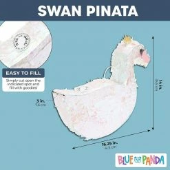 Blue Panda Swan Pinata, Princess Party Supplies (16.25 X 14 In) Decorations