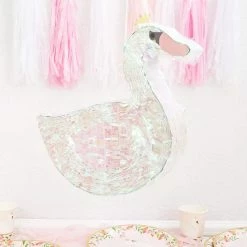 Blue Panda Swan Pinata, Princess Party Supplies (16.25 X 14 In) Decorations