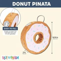 Blue Panda Donut Pinata (12.75 X 3 In, Pink) Decorations