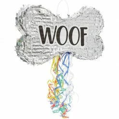 Blue Panda Decorations Dog Bone Pinata, Puppy Birthday Party Supplies, Woof (16.75 X 10 X 3 In)