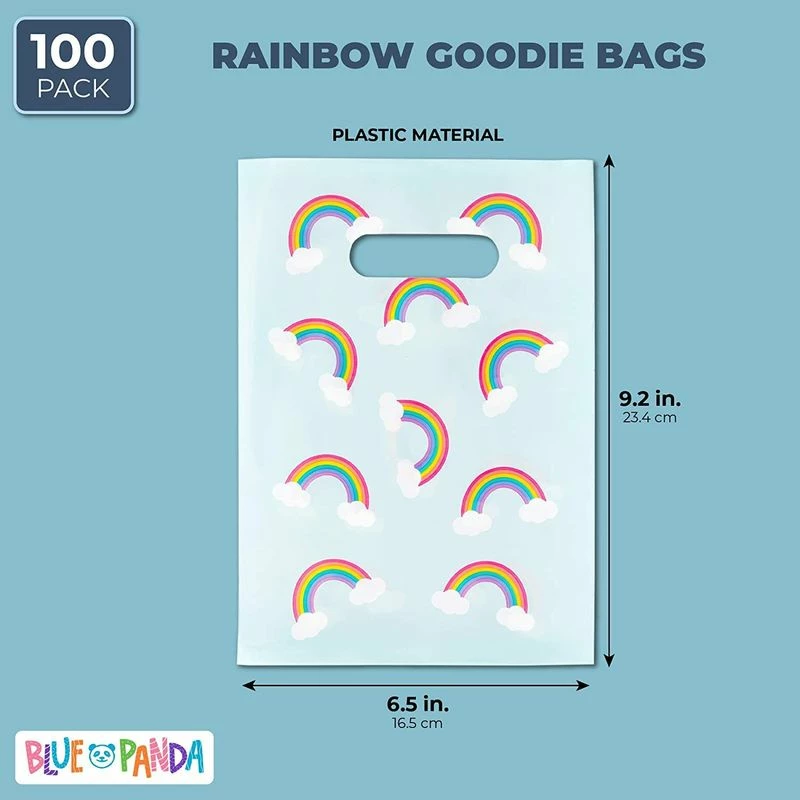 Blue Panda Party Bags And Boxes Rainbow Party Favor Goodie Bags (100 Pack) 4 Blue Panda Party Bags And Boxes Rainbow Party Favor Goodie Bags (100 Pack)