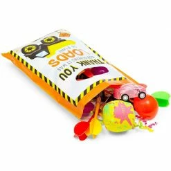 Blue Panda Party Bags And Boxes Thank You, Construction Party Favor Goodie Bags (100 Pack)