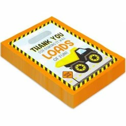 Blue Panda Party Bags And Boxes Thank You, Construction Party Favor Goodie Bags (100 Pack)