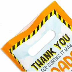 Blue Panda Party Bags And Boxes Thank You, Construction Party Favor Goodie Bags (100 Pack)