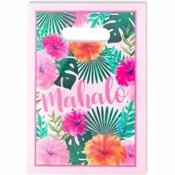 Blue Panda Party Bags And Boxes Hawaiian Luau Party Favor Bags For Birthday, Mahalo (100 Pack)