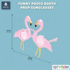 Blue Panda Flamingo Sunglasses For Hawaiian Luau Party (6 Pack) Beach And Luau