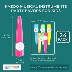 Blue Panda Party Favors Kazoo Musical Instruments For Kids (24 Pack)