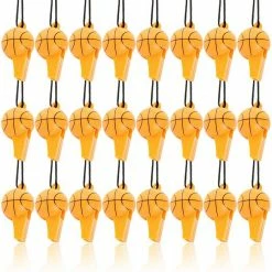 Blue Panda Basketball Whistles For Party Favor, Sports Birthday Supplies (24 Pack)
