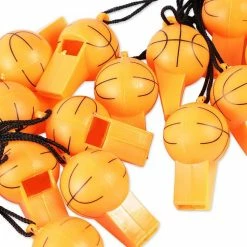 Blue Panda Basketball Whistles For Party Favor, Sports Birthday Supplies (24 Pack)