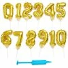 Blue Panda Gold Foil Balloon Number 0-9 Birthday Cake Toppers (6 In, 12 Pack)
