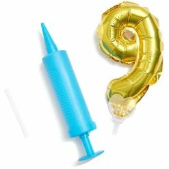 Blue Panda Gold Foil Balloon Number 0-9 Birthday Cake Toppers (6 In, 12 Pack)