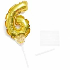 Blue Panda Gold Foil Balloon Number 0-9 Birthday Cake Toppers (6 In, 12 Pack)