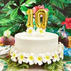 Blue Panda Gold Foil Balloon Number 0-9 Birthday Cake Toppers (6 In, 12 Pack)