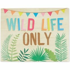 Blue Panda Jungle Safari Animal Party Signs With Alphabet Stickers (7 Pieces, 3 Stickers Sheets)