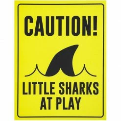 Blue Panda Shark Zone Party Decorations, Funny Wall Decor Signs For Kid's Birthday Party, Ocean Theme (8.6 X 11 Inches, 6 Pack)