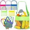 Blue Panda Mesh Shell Collecting Beach Bags With Adjustable Tote Straps In 5 Colors (10 Pack) Party Bags And Boxes