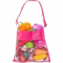 Blue Panda Mesh Shell Collecting Beach Bags With Adjustable Tote Straps In 5 Colors (10 Pack) Party Bags And Boxes