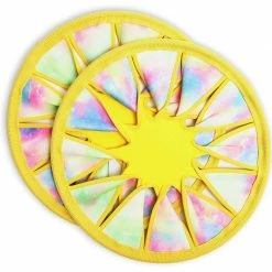 Blue Panda Soft Catch Flying Disc Toy (Yellow, 12 Inches, 2-Pack)