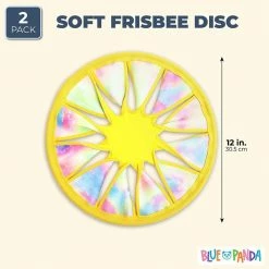 Blue Panda Soft Catch Flying Disc Toy (Yellow, 12 Inches, 2-Pack)