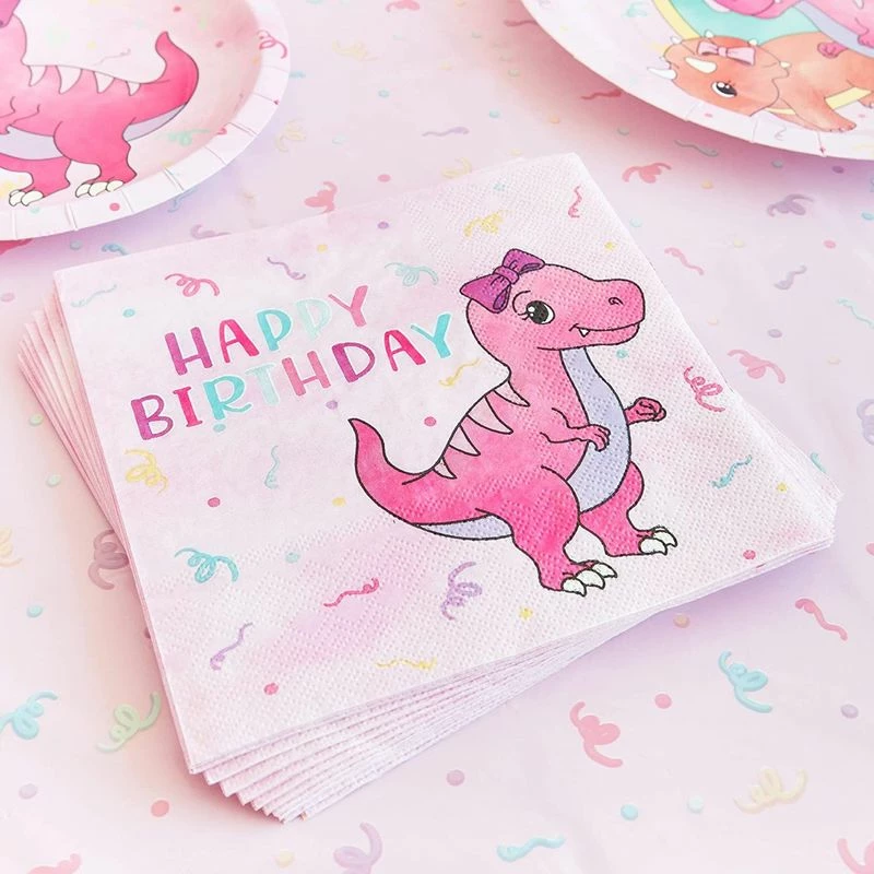 Blue Panda Pink Baby Dinosaur Birthday Party Supplies For Girl, Serves 24 (194 Pieces) Dinnerware Sets 7 Blue Panda Pink Baby Dinosaur Birthday Party Supplies For Girl, Serves 24 (194 Pieces) Dinnerware Sets