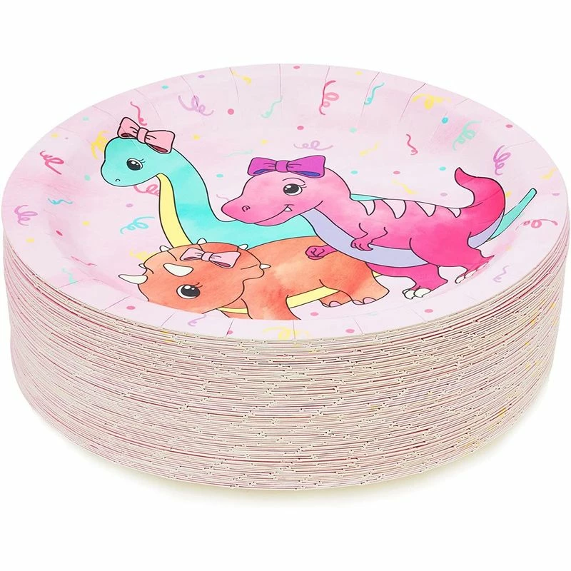 Blue Panda Girl's Birthday Pink Dinosaur Party Supplies, Paper Plates (9 Inches, 80 Pack) 7 Blue Panda Girl's Birthday Pink Dinosaur Party Supplies, Paper Plates (9 Inches, 80 Pack)