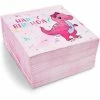 Blue Panda Pink Dinosaur Party Supplies, Paper Napkins (6.5 X 6.5 Inches, 100 Pack)