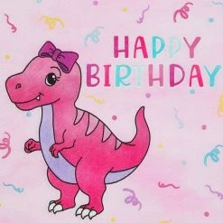 Blue Panda Pink Dinosaur Party Supplies, Paper Napkins (6.5 X 6.5 Inches, 100 Pack) 13 Blue Panda Pink Dinosaur Party Supplies, Paper Napkins (6.5 X 6.5 Inches, 100 Pack)