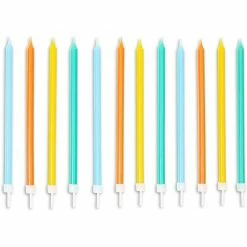 Blue Panda 3D Dinosaur Cake Topper With Thin Candles In Holders (18-Pack)