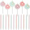 Blue Panda Donut Cake Toppers With Birthday Candles For Kid's Parties, Photo Booths (Pastel, 18 Pieces) 2 Blue Panda Donut Cake Toppers With Birthday Candles For Kid's Parties, Photo Booths (Pastel, 18 Pieces)