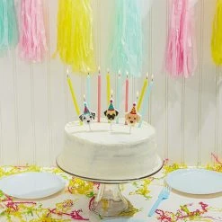 Blue Panda Puppy Dog Cake Toppers With Thin Candles In Holders (18 Pieces) 12 Blue Panda Puppy Dog Cake Toppers With Thin Candles In Holders (18 Pieces)