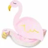Blue Panda Pink Flamingo Party Paper Plates With Gold Foil (9 X 11.45 Inches, 48 Pack)