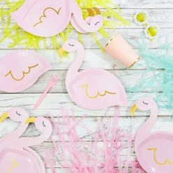 Blue Panda Pink Flamingo Party Paper Plates With Gold Foil (9 X 11.45 Inches, 48 Pack) 10 Blue Panda Pink Flamingo Party Paper Plates With Gold Foil (9 X 11.45 Inches, 48 Pack)