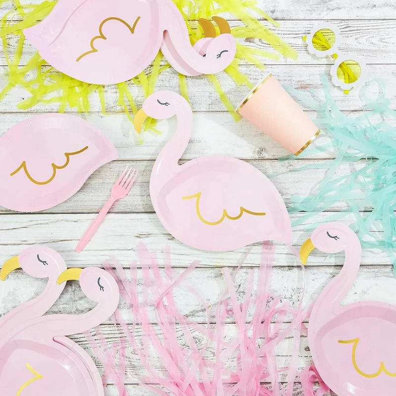 Blue Panda Pink Flamingo Party Paper Plates With Gold Foil (9 X 11.45 Inches, 48 Pack) 5 Blue Panda Pink Flamingo Party Paper Plates With Gold Foil (9 X 11.45 Inches, 48 Pack)