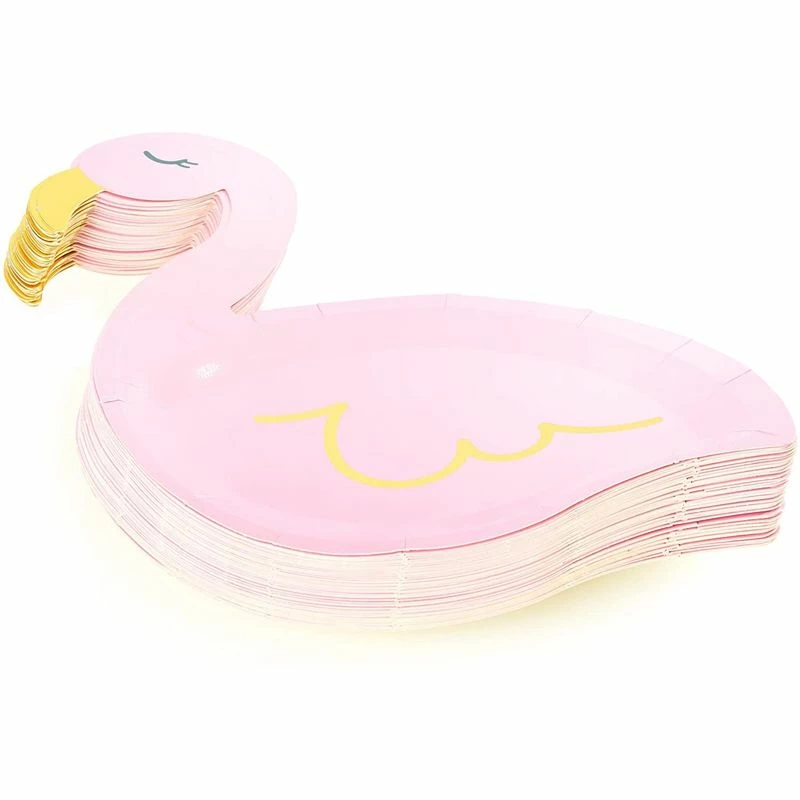 Blue Panda Pink Flamingo Party Paper Plates With Gold Foil (9 X 11.45 Inches, 48 Pack) 6 Blue Panda Pink Flamingo Party Paper Plates With Gold Foil (9 X 11.45 Inches, 48 Pack)