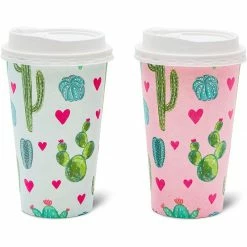 Blue Panda Insulated Coffee Cups With Lids, Cactus Design (16 Oz, 48-Pack) 15 Blue Panda Insulated Coffee Cups With Lids, Cactus Design (16 Oz, 48-Pack)