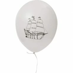 Blue Panda Pirate Birthday Party Balloon Kit With String (Black, White, Red, 15 Balloons)