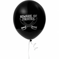 Blue Panda Pirate Birthday Party Balloon Kit With String (Black, White, Red, 15 Balloons)