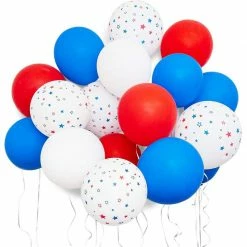 Blue Panda Patriotic Latex Party Balloons For 4th Of July, Memorial Day (12 In, 116 Pack)