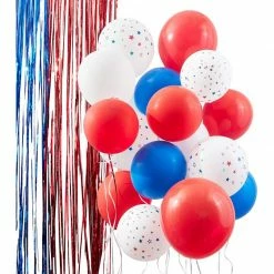 Blue Panda Patriotic Latex Party Balloons For 4th Of July, Memorial Day (12 In, 116 Pack)