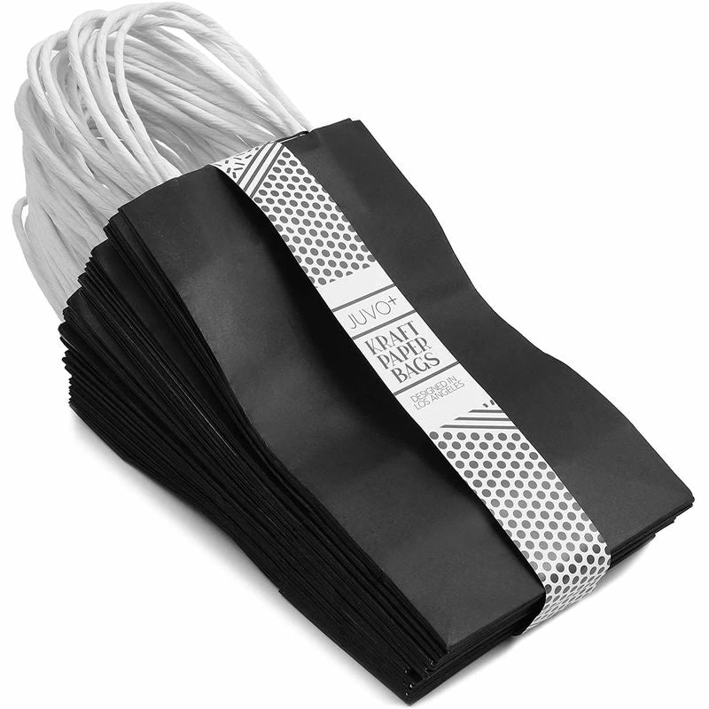 Blue Panda Paper Party Gift Bags With Handles (9 X 5.3 In, Black, 25-Pack) 6 Blue Panda Paper Party Gift Bags With Handles (9 X 5.3 In, Black, 25-Pack)