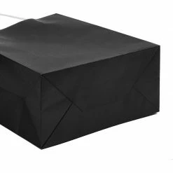 Blue Panda Party Bags And Boxes Paper Party Gift Bags With Handles (8 X 10 In, Medium Size, Black, 25-Pack)