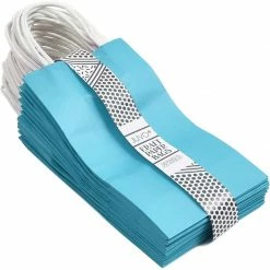 Blue Panda Party Bags And Boxes Paper Party Gift Bags With Handles (9 X 5.3 In, Blue, 25-Pack)