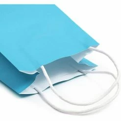 Blue Panda Party Bags And Boxes Paper Party Gift Bags With Handles (9 X 5.3 In, Blue, 25-Pack)