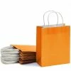 Blue Panda Paper Party Gift Bags With Handles (8 X 10 In, Medium Size, Orange, 25-Pack) Party Bags And Boxes